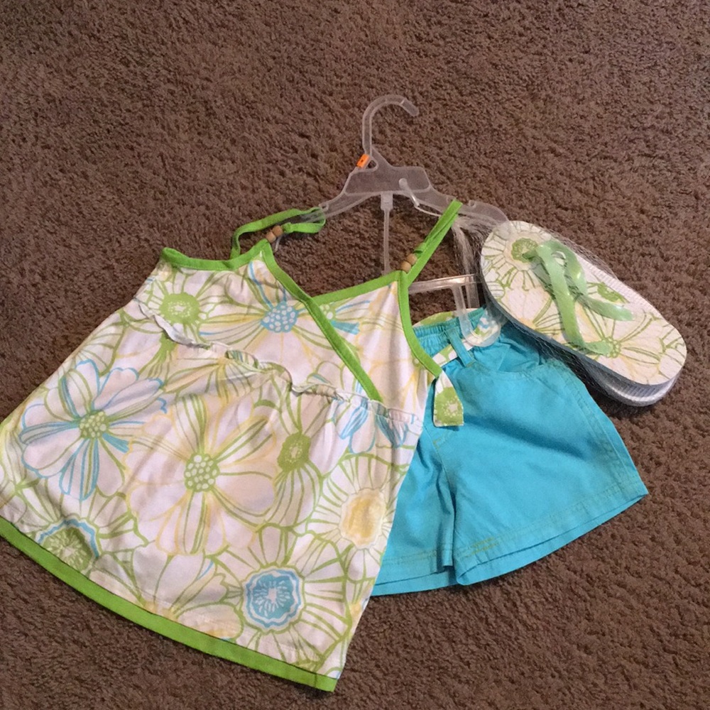 Vintage NWOTs Old Glory top, shorts & flip flops 8